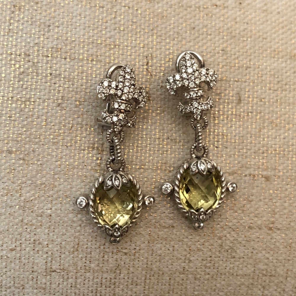 Judith Ripka Limon Quartz & Diamonique Earrings
